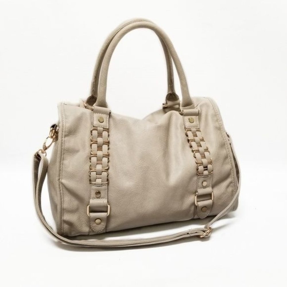 Street Level‎ Handbag Large Beige Purse Satchel Rose Gold hardware